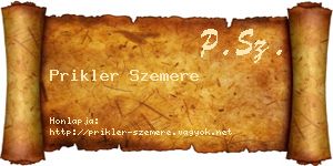 Prikler Szemere névjegykártya